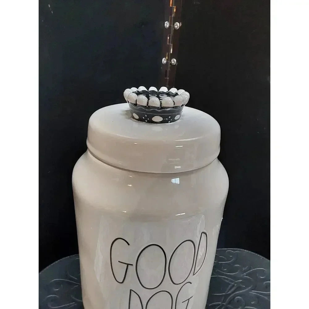 Rae Dunn crown top Dog Canister 
